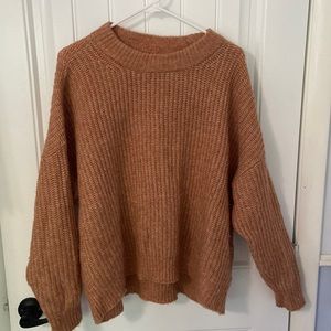 Aerie Oatmeal high crew neck sweater